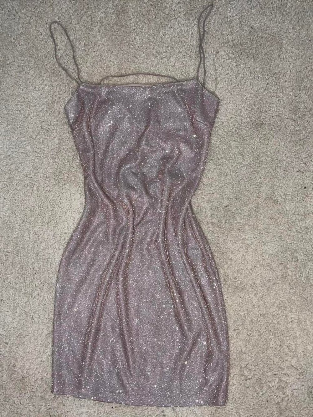 Women's Pink and Silver Dress